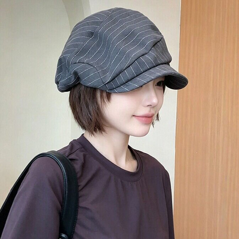 日系复古显脸小软檐贝雷帽女款