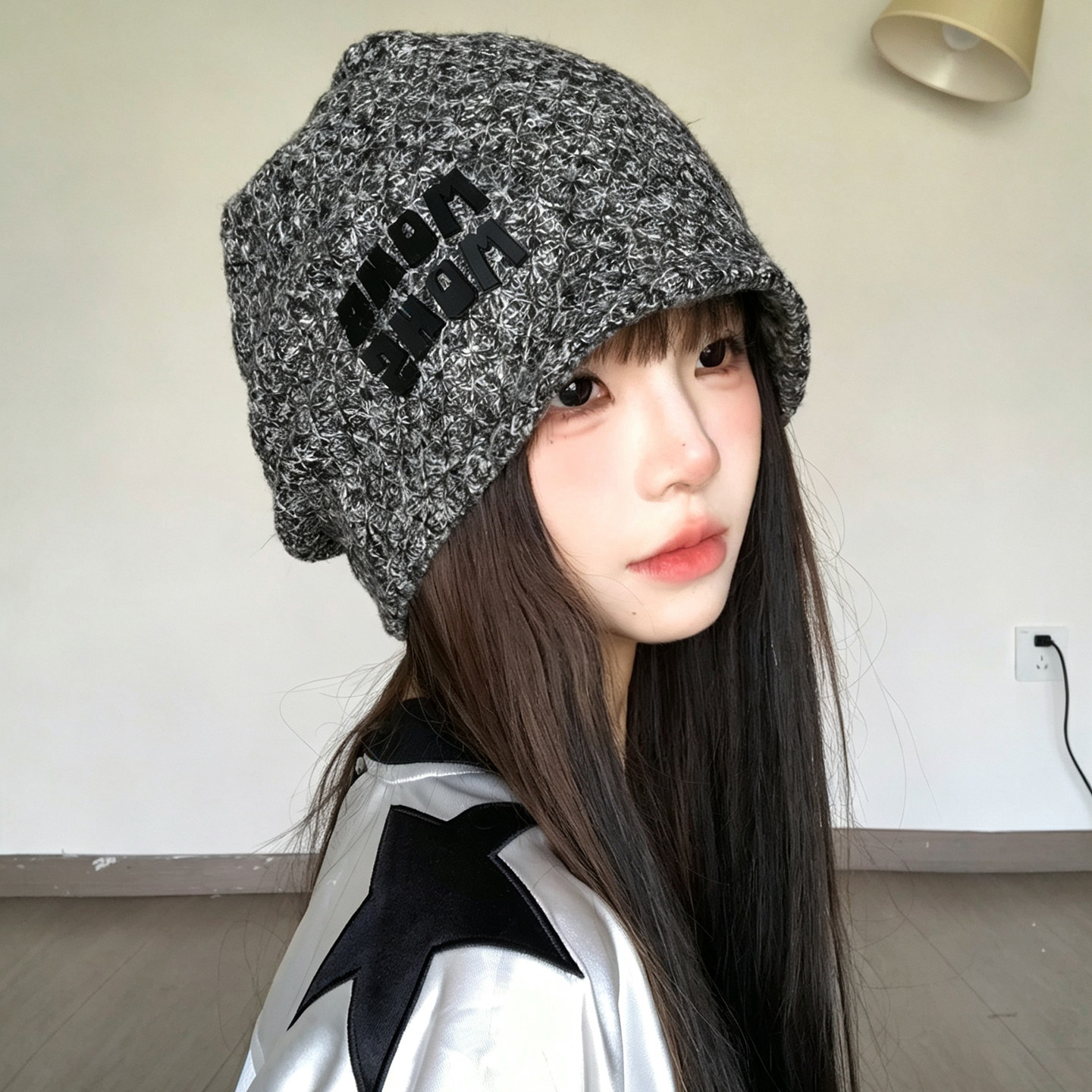 韩版字母堆堆帽女秋冬保暖显脸小