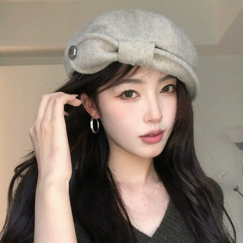 日系复古显脸小秋冬百搭贝雷帽