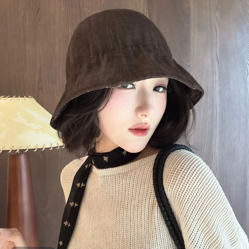 日系复古宽檐显脸小渔夫帽女秋季