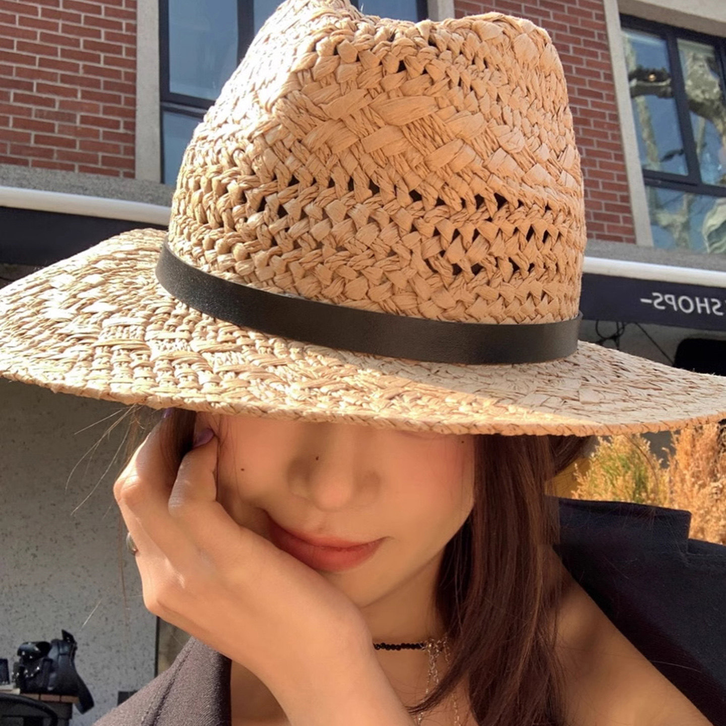 复古巴拿马草帽子女夏季新款镂空