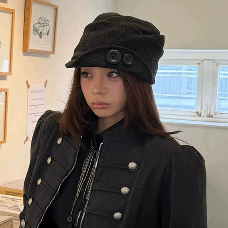 黑色辣妹风堆堆帽女秋冬保暖防风