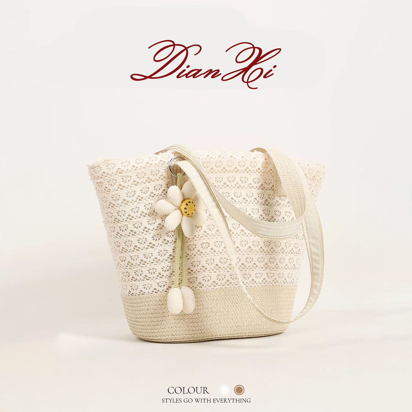 度假风草编包包女款夏季2026新款大容量时尚海边沙滩包单肩手提包