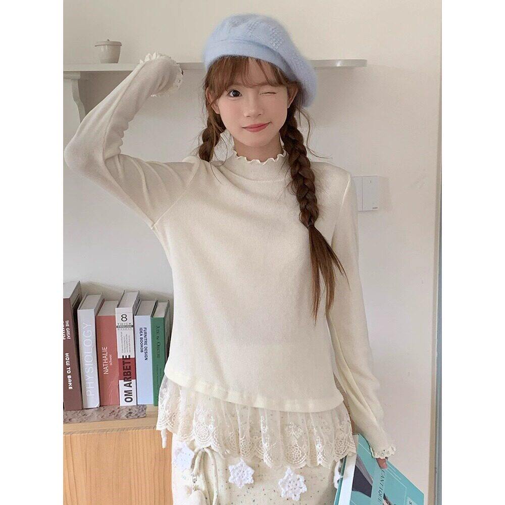 11德绒韩系温柔风蕾丝拼