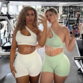 斜肩背心 现货Df新款 bootycamp限定带胸垫显胸美背impact