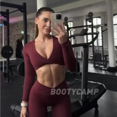 带胸垫FadeSierra90s复古扭结长袖 y标 bootycamp csb长袖