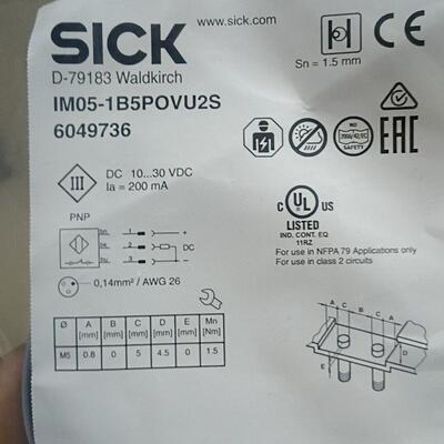 IM05-1B5POVU2S 接近传感器 PNP直流工业感应开关议价维修