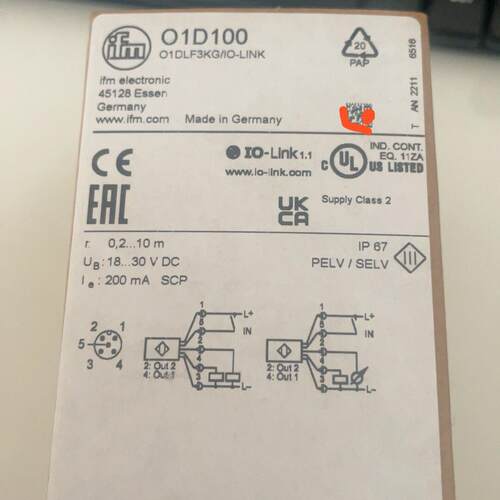 O1D100 易福门ifm 工控传感器 IO-Link接口 工业配件议价维修