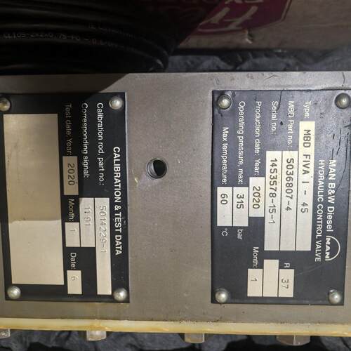 MBD FIVA I-45 液压控制阀 MAN B&W Diesel 船舶配件议价维修