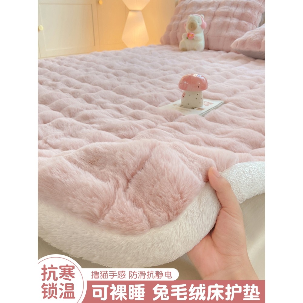 全棉纯棉冬季兔毛绒加厚床垫盖被学生宿舍单人珊瑚法兰牛奶绒铺底,床上用品,床垫/床褥/床护垫/榻榻米床垫,淘宝优惠券,粉丝福利购,淘宝优惠卷