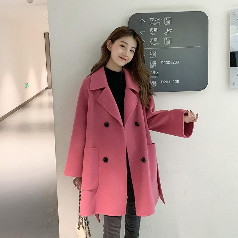 Nanaimo酱新款时尚呢子大衣女韩版中长款宽松毛呢ins外套潮流