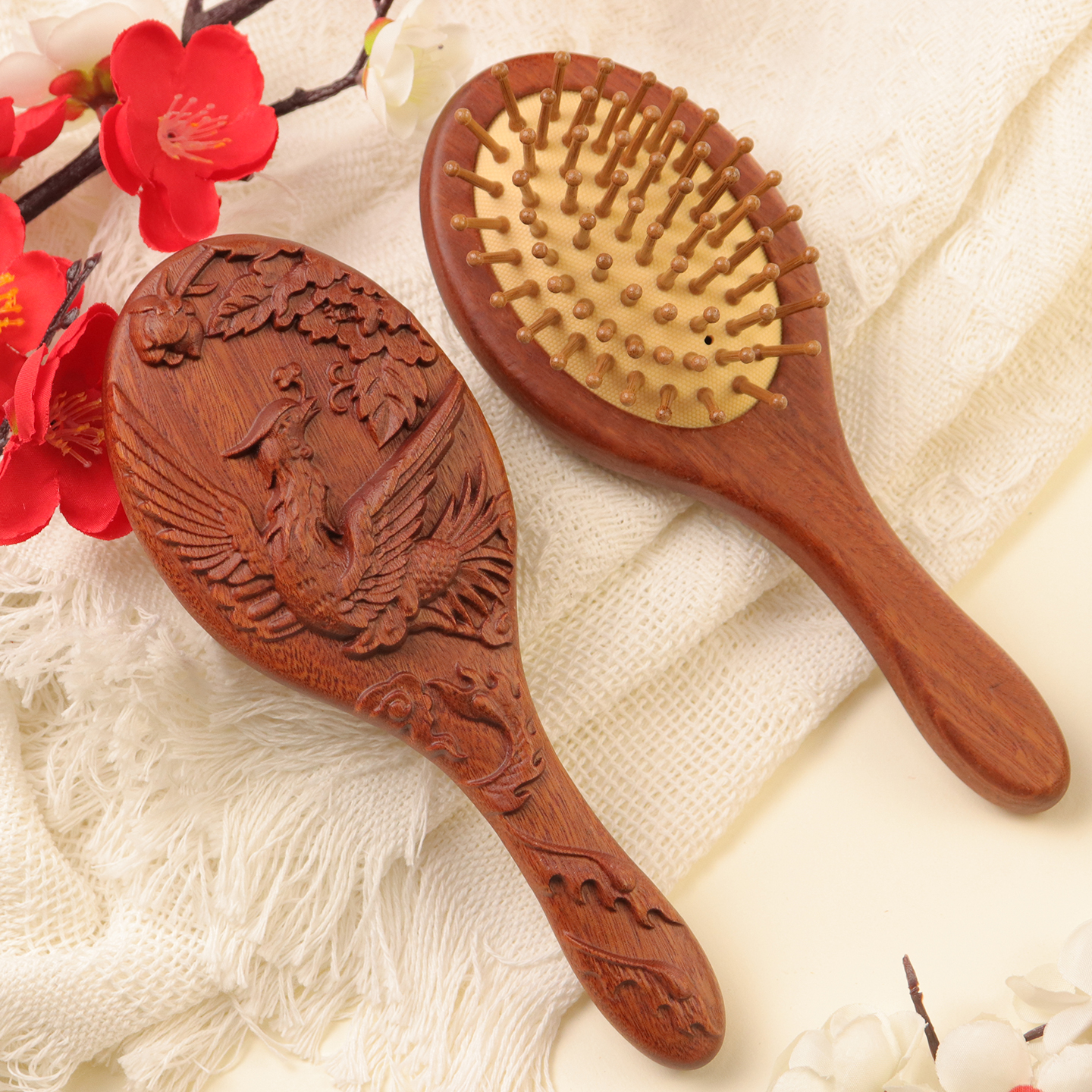 气垫梳檀香木梳子送女友老婆闺蜜教师节母亲节礼品生日礼物实用