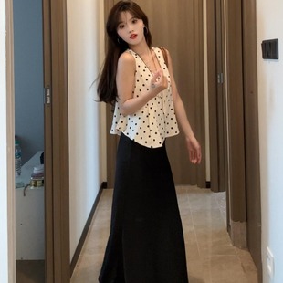 上衣 法式 甜美波点吊带背心女夏季 2025年新款 独特超好看减龄娃娃衫