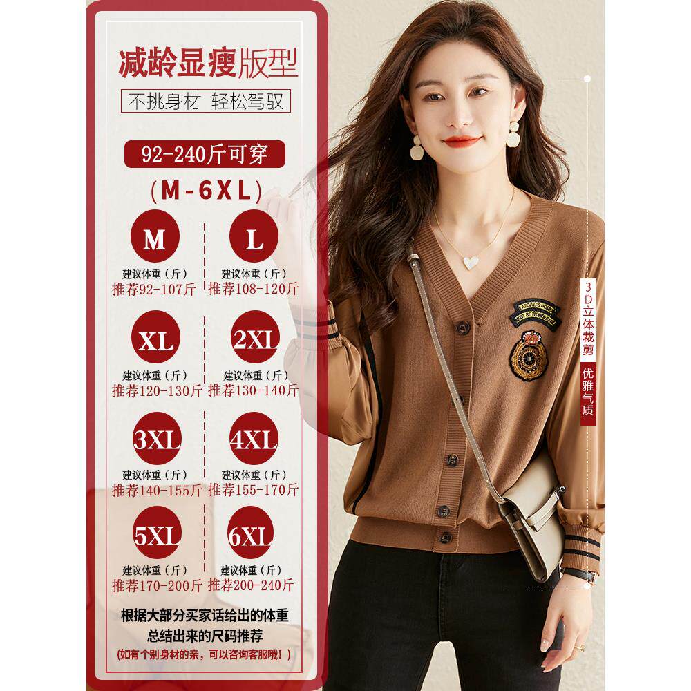 MONLOUVE胖mm大码女装春装遮肚子巨显瘦v领上衣胖妹妹内搭针织打