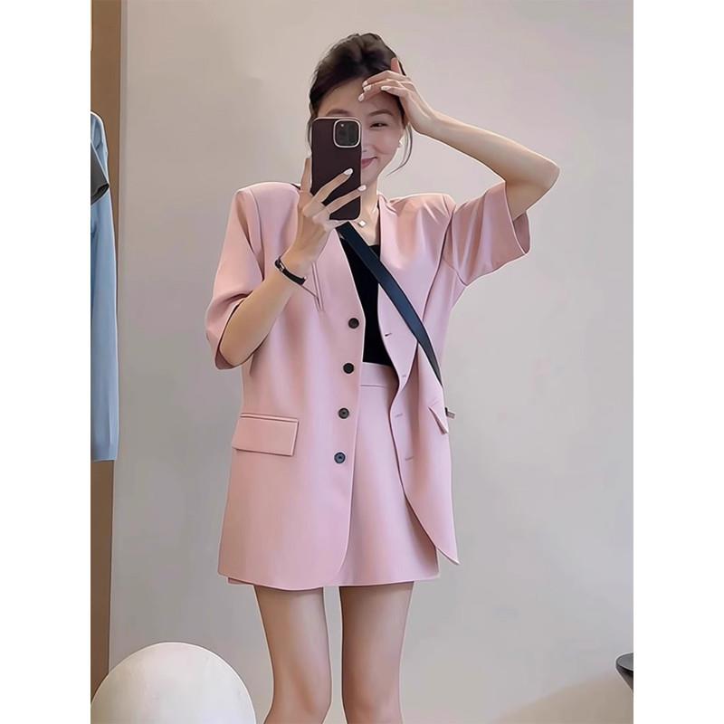 SOLENELARA高级感薄款西装外套女夏季大码胖妹妹时尚休闲西服高腰