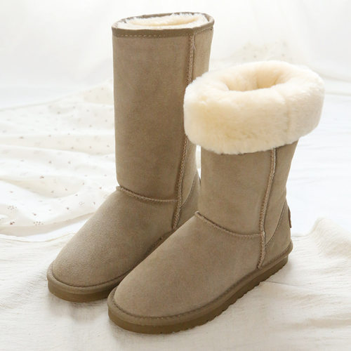 真皮高筒冬季显瘦保暖防滑雪地靴