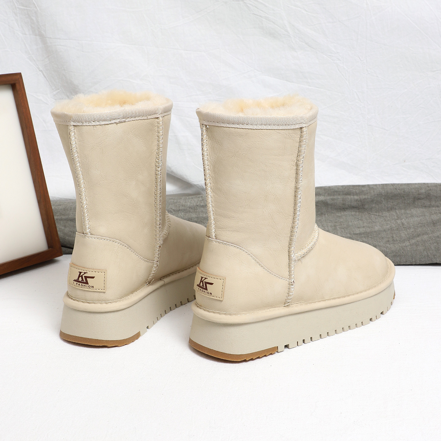 防滑全羊毛雪地靴女2025冬季新款