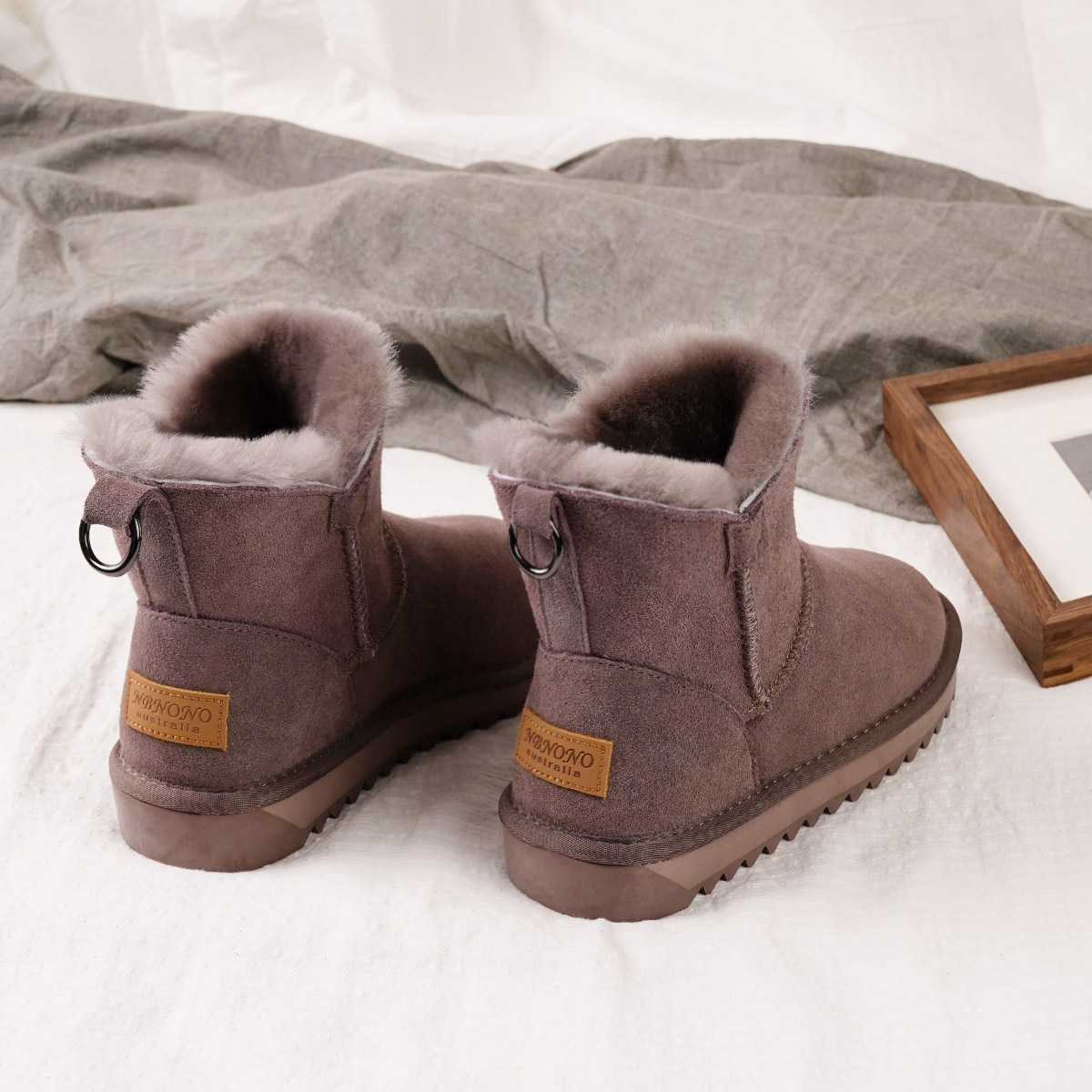 真皮雪地靴女短筒2021牛皮羊毛