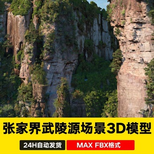 3dmax写实张家界峡谷石林武陵源山峰石头山大山自然场景3d模型FBX