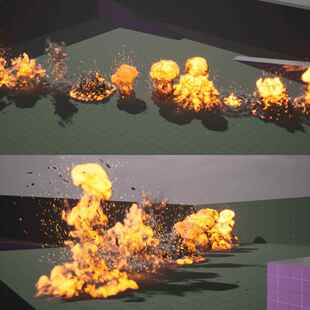 虚幻UE5冲击爆炸特效VDB蓝图粒子视觉效果手榴弹火焰烟雾FX资产