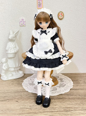 光魇双生、ob22、ob24 Azone blythe俏皮短款黑白女仆装娃衣套装
