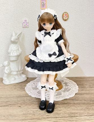 光魇双生、ob22、ob24 Azone blythe俏皮短款黑白女仆装娃衣套装