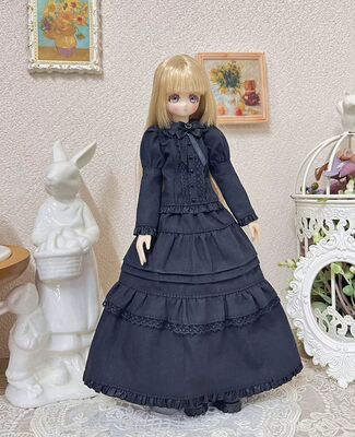 Azone blythe ob24 光魇双生 复古欧式黑白两色 衬衫长裙两件套