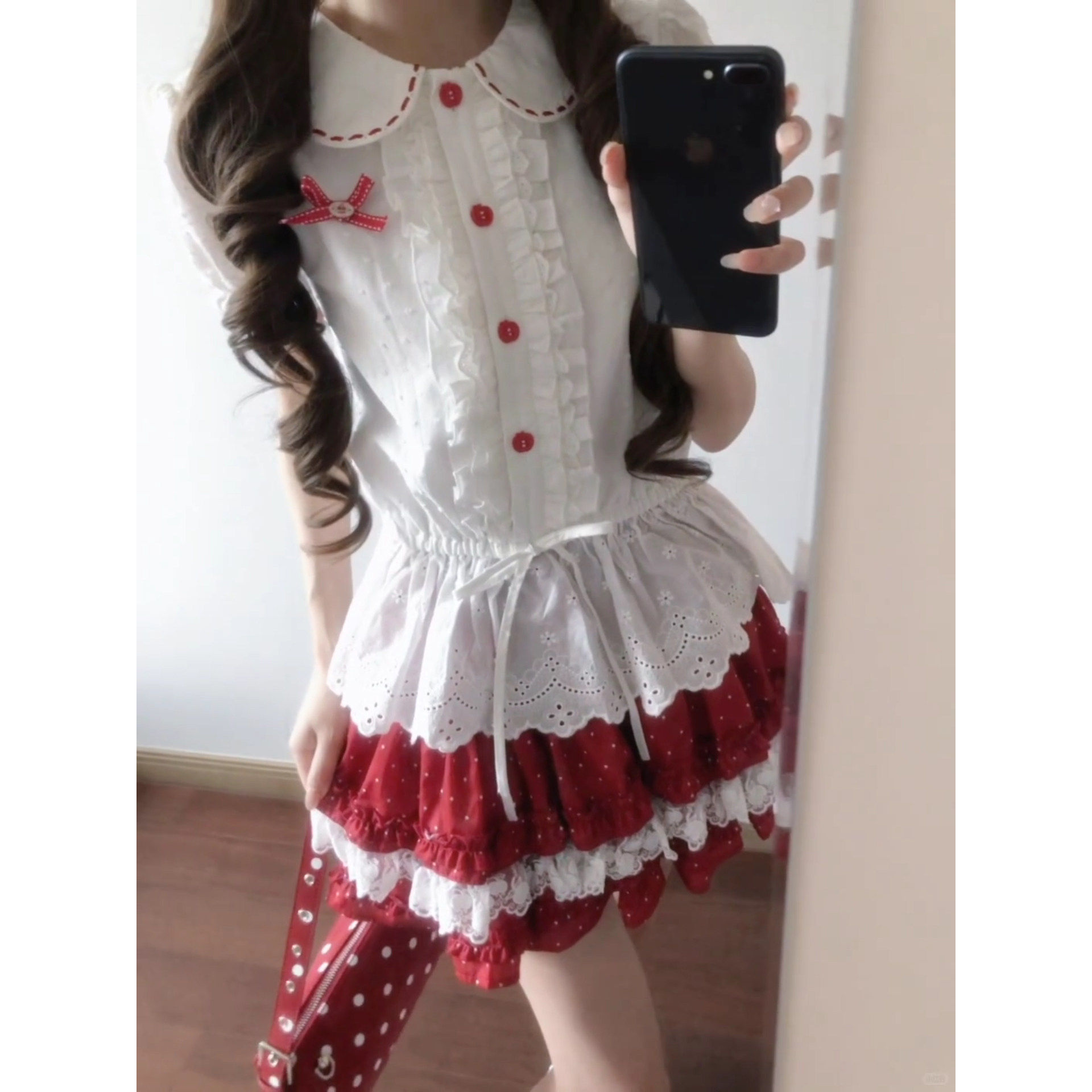 夏日草莓蛋糕裙子套装女