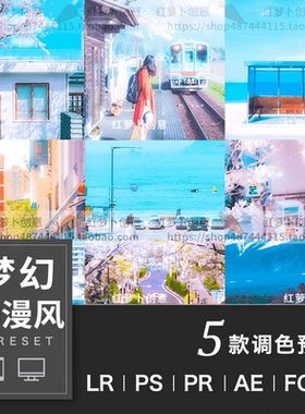 梦幻动漫卡通LR预设PS调色LUT滤镜PR剪映FCPX手机版light插件room