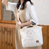 hello marche万岁熊日式 藏猫猫大斜挎包大容量包包女学生帆布包