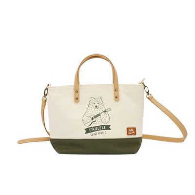 hello marche万岁熊欢乐时光手提斜挎包设计感小众独特中性风配绿