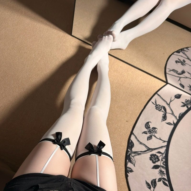 女仆萌物Lolita黑色蝴蝶结丝袜可爱女仆袜学生袜 丝绒蝴蝶吊带袜,女士内衣/男士内衣/家居服,连裤袜/打底袜,淘宝优惠券,粉丝福利购,淘宝优惠卷