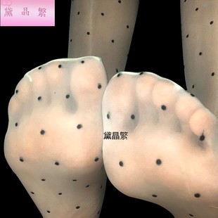 极光油亮丝滑短丝袜女0D超薄珠光油亮性感小腿半筒波点日系jk透明