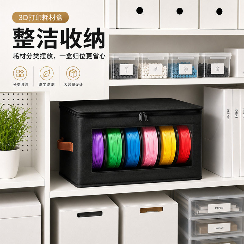 3D打印耗材收纳箱密封防潮牛津布6盘装PLA线材透明可视收纳储物盒图片
