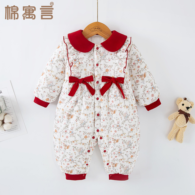 连体衣婴儿衣服秋冬季外出可爱