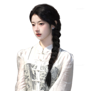 新中式假发辫子女马尾温婉古风麻花长辫汉服仿真双马尾拳击辫假发