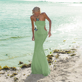 WEIRD PUSS 小清新蝴蝶镂空设计感挂脖连衣裙女微透超仙沙滩裙夏