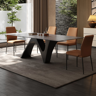 政府补贴高德美居2025新明珠岩板餐桌现代餐桌椅组合极简意式 餐桌