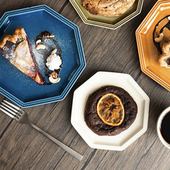 日本进口Studio M法式复古陶瓷盘手作八角盘点心盘餐盘甜点盘