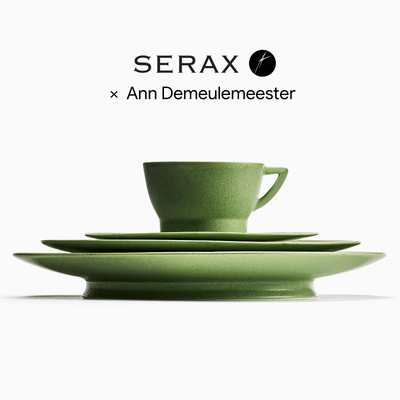 比利时Serax Ann Demeulemeester抹茶绿陶瓷咖啡杯碟西餐盘汤碗