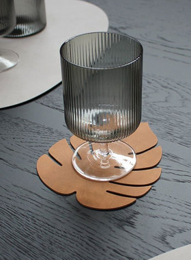 丹麦Lind Dna创意龟背竹皮革杯垫北欧ins风咖啡杯茶杯隔热垫家用