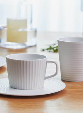 日本Living Talk日式极简陶瓷咖啡杯茶杯碟套装 小众马克杯水杯