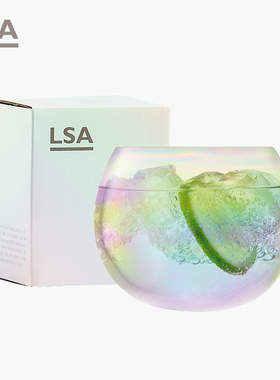 英国进口LSA Pearl彩虹泪珠玻璃水杯 幻彩仙女杯子套装创意礼物