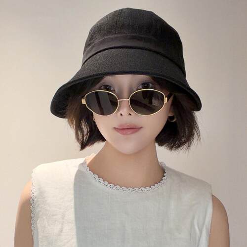 遮阳亚麻蝴蝶结渔夫帽女夏季大檐