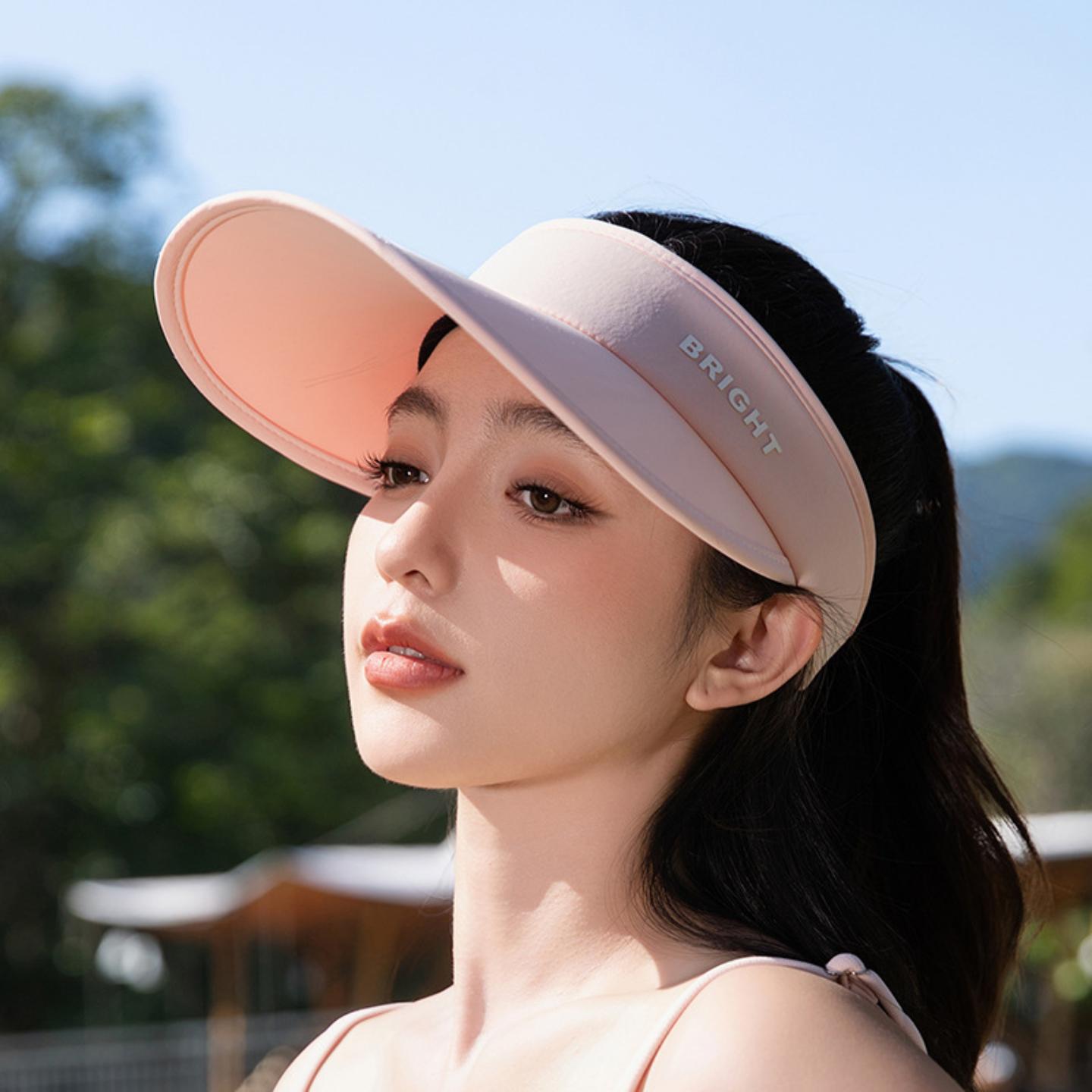 2024春夏新品宽沿空顶防晒帽女士
