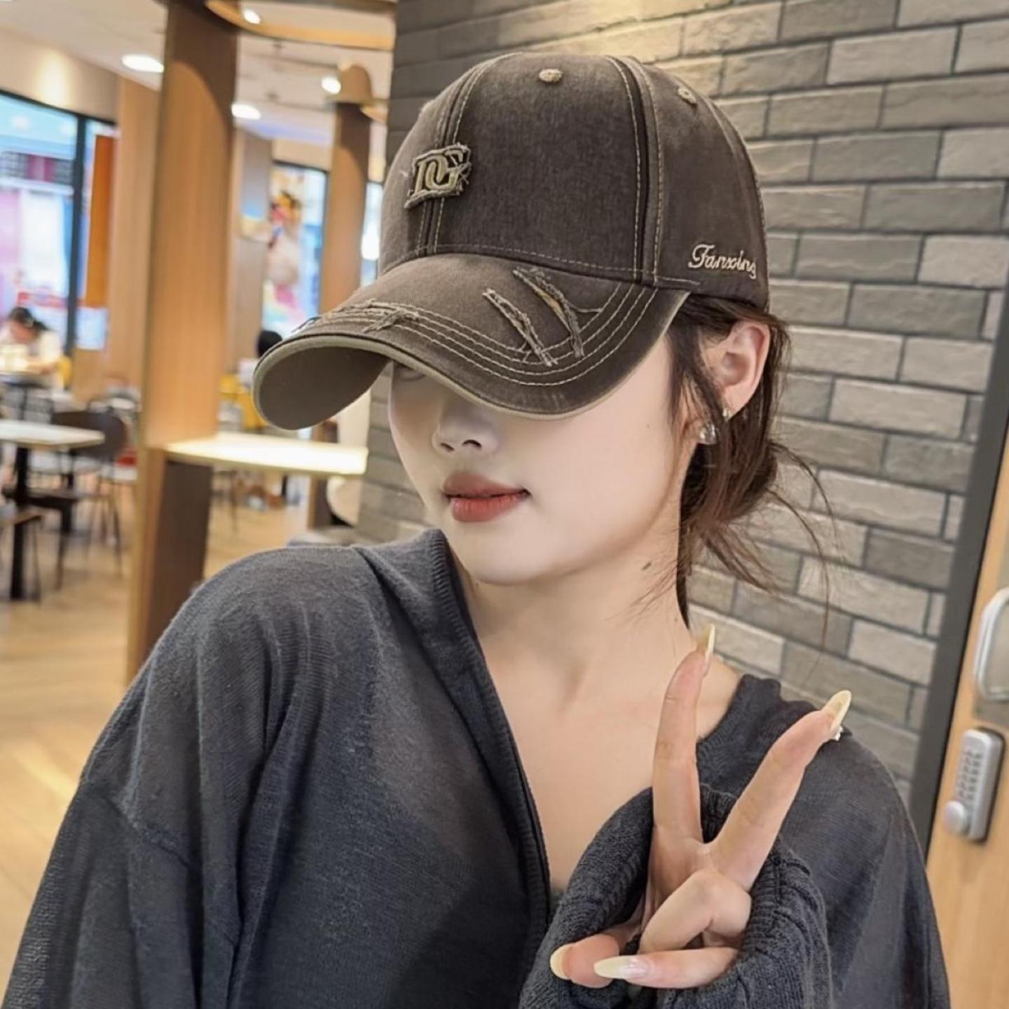 潮牌棒球帽男女新款韩版做旧大