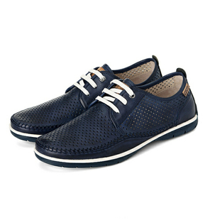 皇冠老店Pikolinos派高雁牛皮深口圆头平跟系带休闲男鞋PS221902