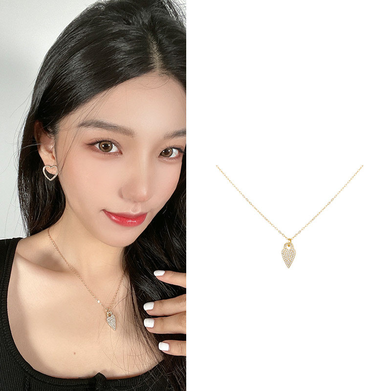 vzfine/薇思梵爱之蜜语心形项链璀璨闪闪高级感设计锁骨链n30015