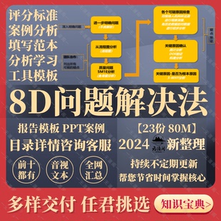 8D报告模板工具生产质量技术分析案例品质管理问题改善PPT培训