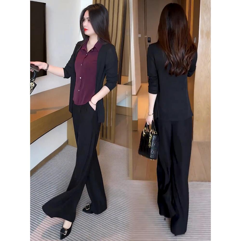 MONLOUVE衬衫女2025新款秋季衬衣高级感轻奢假两件长袖阔太太洋气